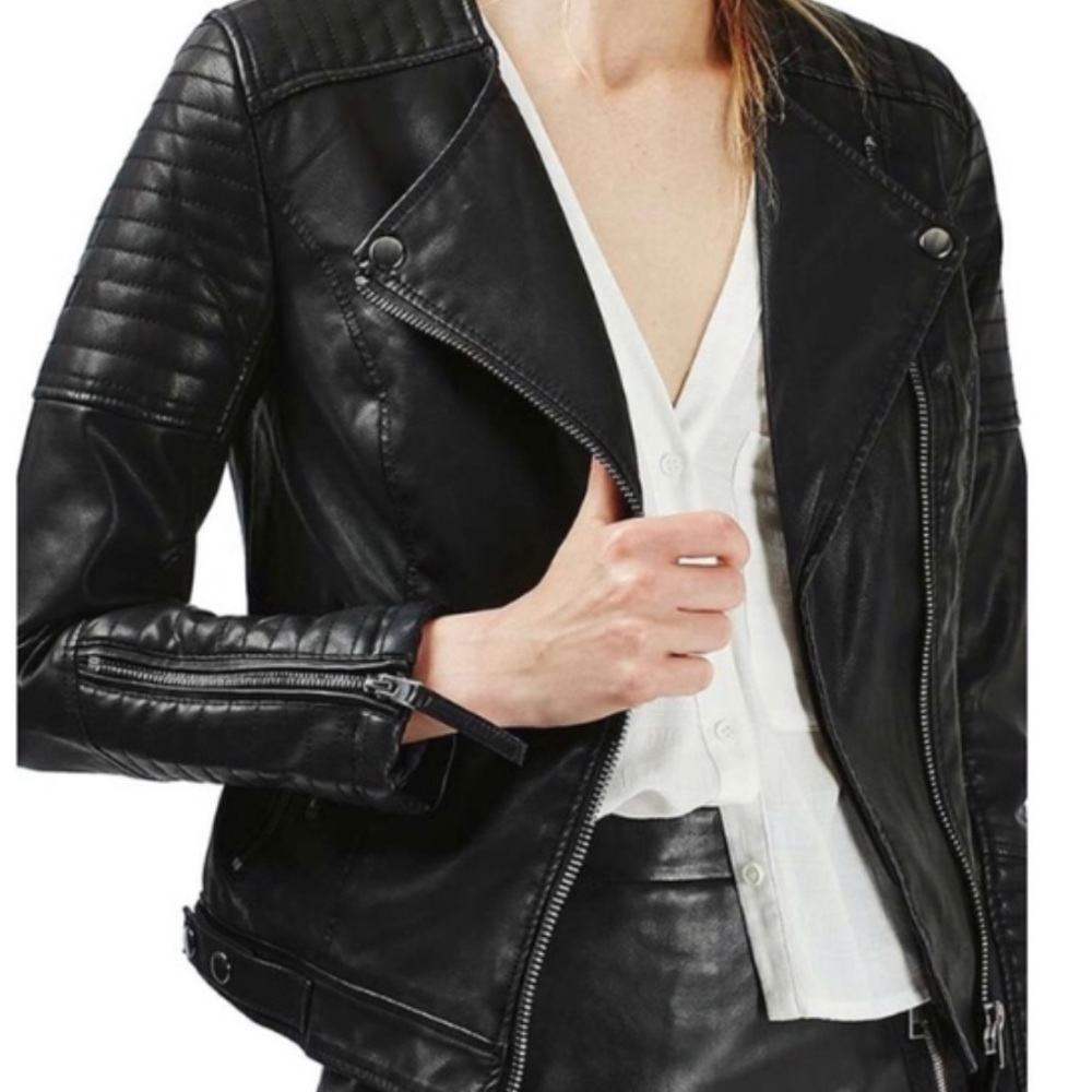 Topshop faux leather Moto jacket